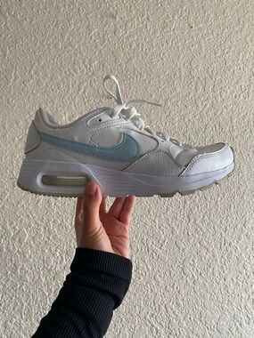 Nike White Sneaker with Light Blue Swoosh